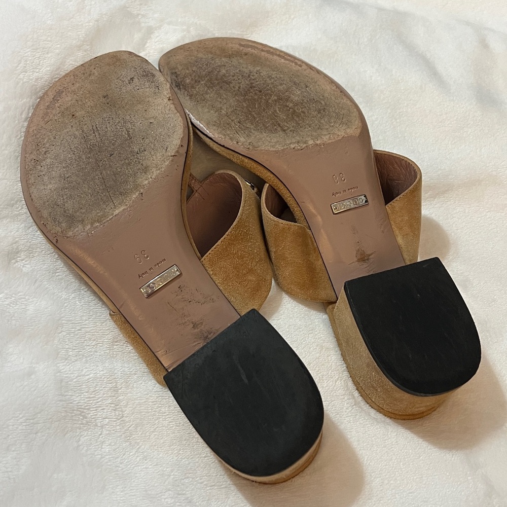 Gucci Brown Leather Sandals with Silver Accents size 39 - Picture 5 of 8